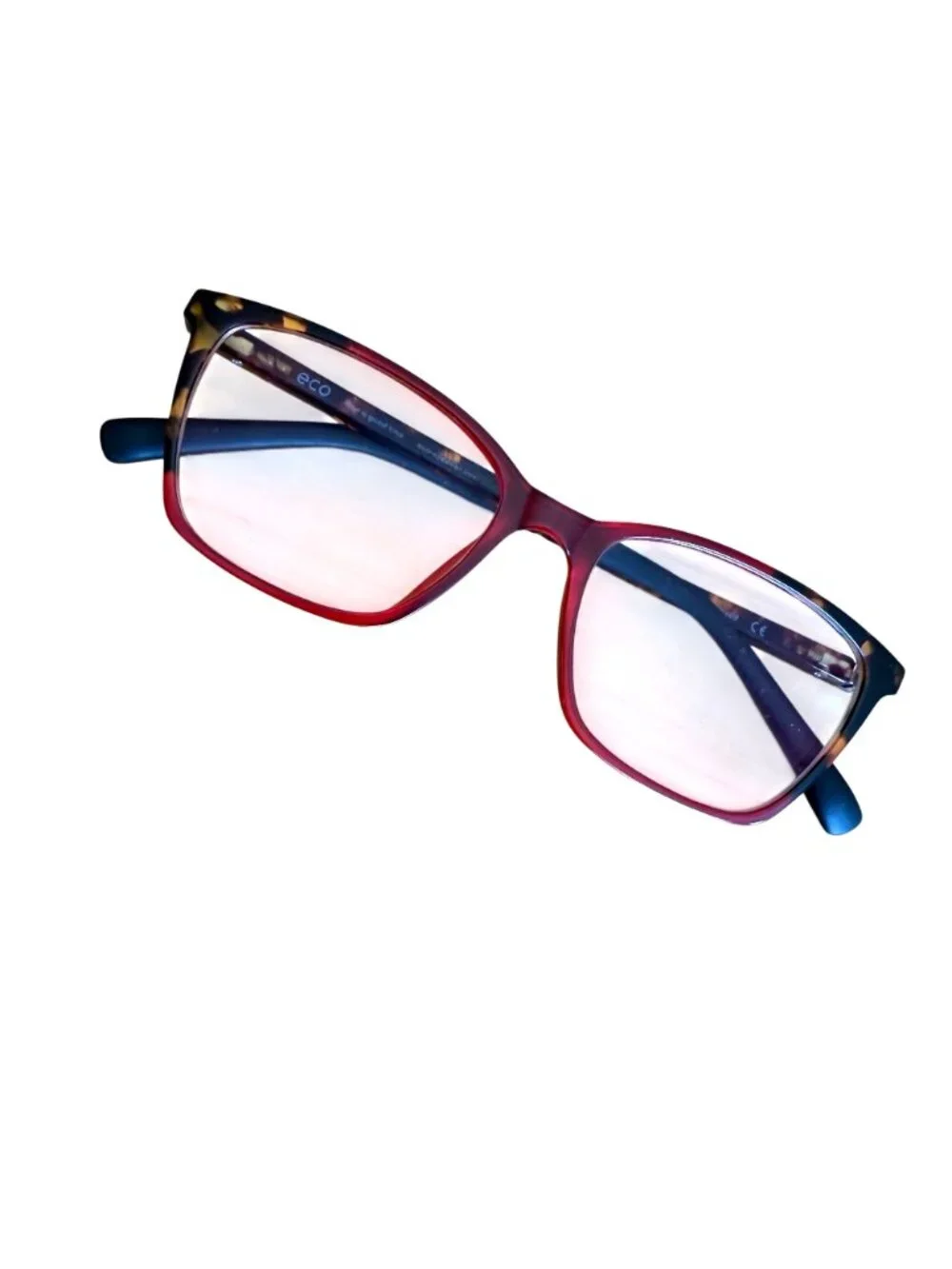 Eco Womens Eyeglasses With Magnetic Clip On Sunglasses Burgundy Tortoise